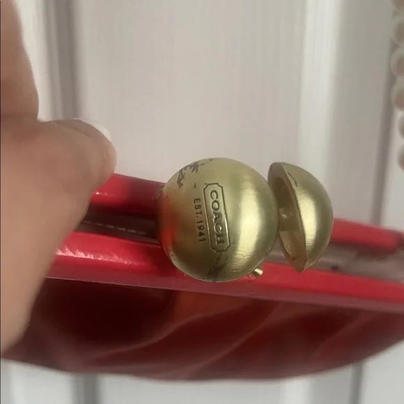 Coach Coral Amanda Satin Darcy Kiss Lock Clutch w/unbranded pearl strap - Picture 6 of 17